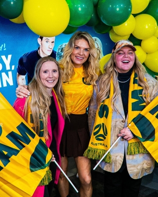 With Erin Molan and Tones & I at Hughsey, Ed & Erin, 2DayFM, August 2023.
Keywords: 2023